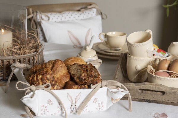 Poťah na podsedák s volánom Rustic Easter Bunny - 40 * 40 cm - Clayre & Eef