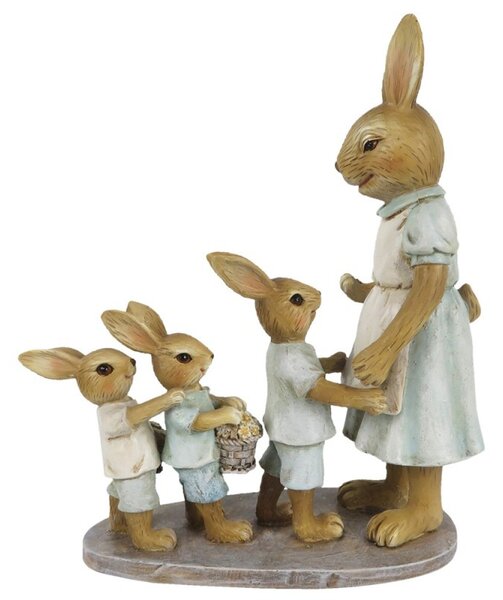 Veľkonočné dekorácie králičie rodiny - 17 * 7 * 19 cm - Clayre & Eef