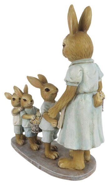 Veľkonočné dekorácie králičie rodiny - 17 * 7 * 19 cm - Clayre & Eef