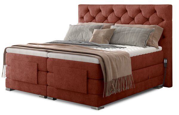 Drevko Polohovateľná čalúnená posteľ Clover - Dora 63 - 140 x 200 cm, Hnedá