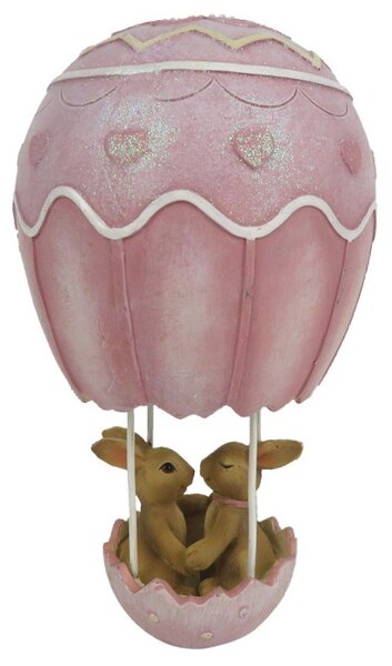 Dekorácie králičkov v teplovzdušnom balóne - 11 * 11 * 19 cm - Clayre & Eef