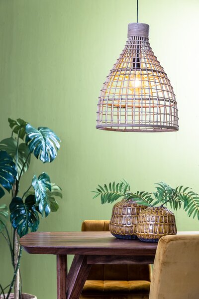 Prírodné ratanové závesné svetlo Puerto - Ø 40 * 51cm - Light & Living