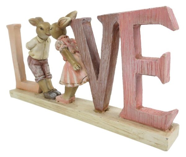 Veľkonočné dekorácie králikov Love - 19 * 3 * 9 cm - Clayre & Eef