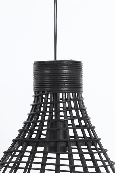 Čierne ratanové závesné svetlo Puerto - Ø 34 * 41cm - Light & Living