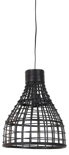 Čierne ratanové závesné svetlo Puerto - Ø 34 * 41cm - Light & Living