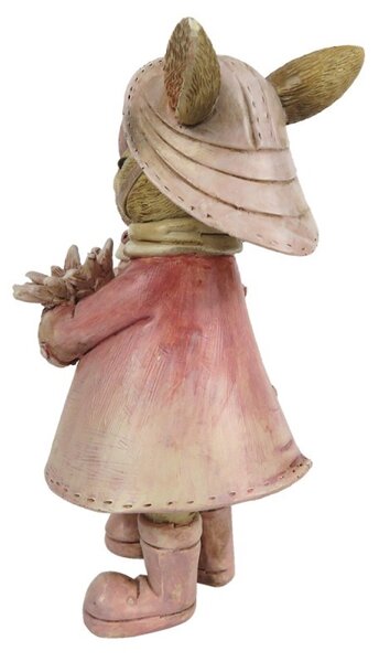 Veľkonočné dekorácie králičích slečien v pršiplášť - 13 * 8 * 13 cm - Clayre & Eef