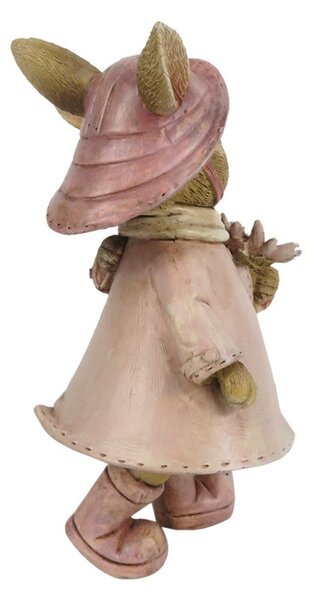Veľkonočné dekorácie králičích slečien v pršiplášť - 13 * 8 * 13 cm - Clayre & Eef