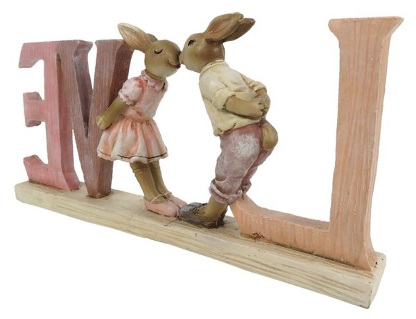 Veľkonočné dekorácie králikov Love - 19 * 3 * 9 cm - Clayre & Eef