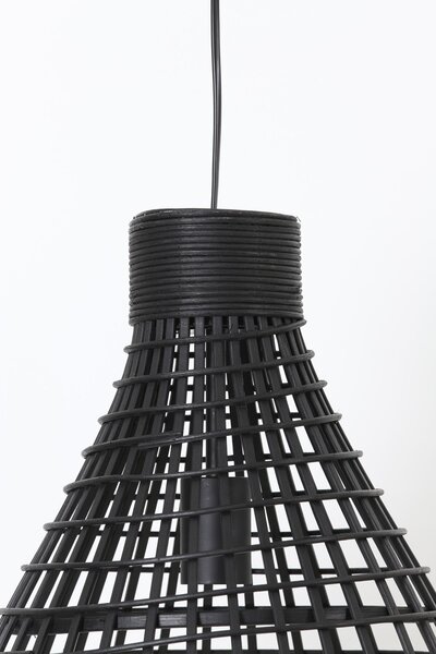Čierne ratanové závesné svetlo Puerto - Ø 40*51cm - Light & Living