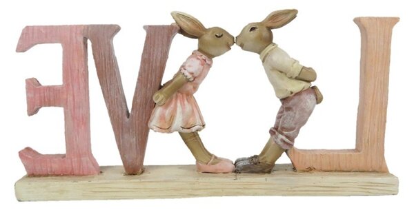 Veľkonočné dekorácie králikov Love - 19 * 3 * 9 cm - Clayre & Eef