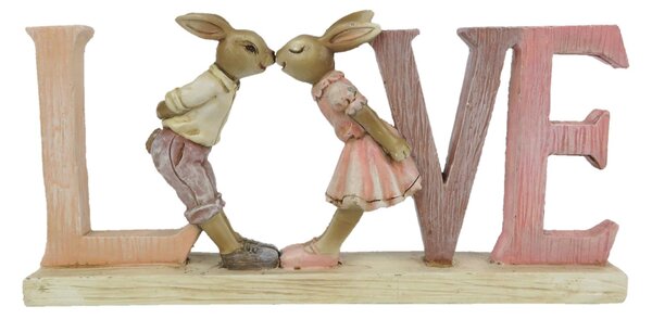 Veľkonočné dekorácie králikov Love - 19 * 3 * 9 cm - Clayre & Eef