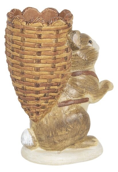Veľkonočné svietnik v dizajne králika s nošou - 11 * 7 * 14 cm - Clayre & Eef