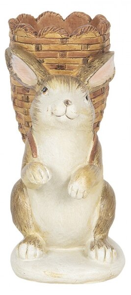 Veľkonočné svietnik v dizajne králika s nošou - 11 * 7 * 14 cm - Clayre & Eef