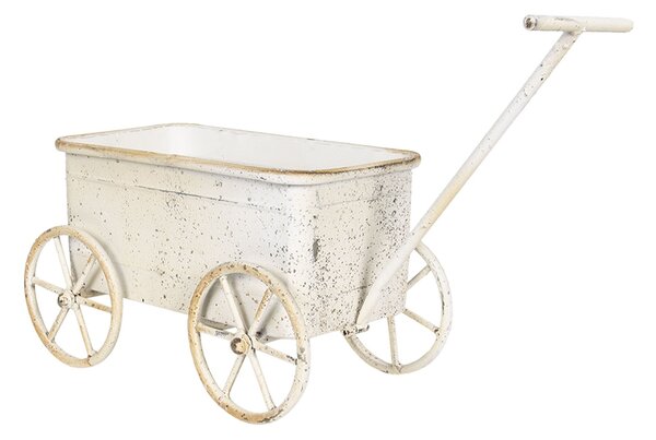 Retro kvetináč v tvare vozíku - 29 * 16 * 16 cm - Clayre & Eef