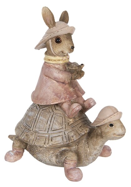 Dekorácie králičie slečny na korytnačke - 14 * 8 * 14 cm - Clayre & Eef