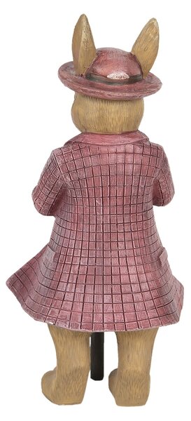 Dekorácie králika v kabáte s paličkou - 8 * 8 * 19 cm - Clayre & Eef