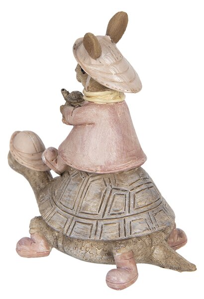 Dekorácie králičie slečny na korytnačke - 14 * 8 * 14 cm - Clayre & Eef