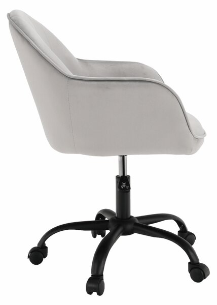 KONDELA Kancelárske kreslo, Velvet látka svetlosivá/čierna, EROL