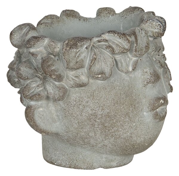 Svietnik v tvare hlavy s kvetinami Tete - 12 * 10 * 9 cm - Clayre & Eef