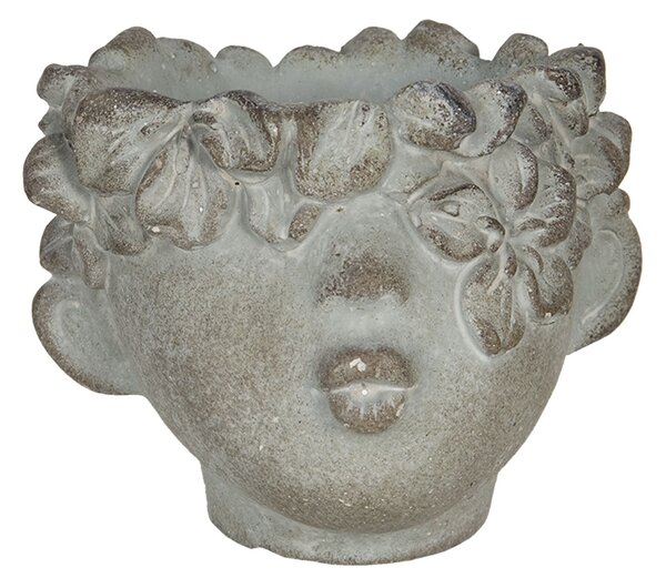 Svietnik v tvare hlavy s kvetinami Tete - 12 * 10 * 9 cm - Clayre & Eef