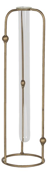 Sklenená váza Skúmavka v stojane - 10 * 35 cm - Clayre & Eef