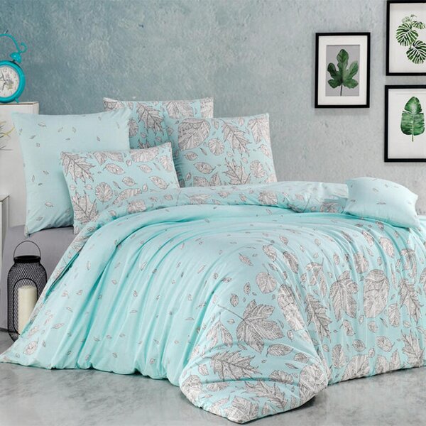 Bavlnené renforcé posteľné obliečky HOSTTID mentolové francúzska posteľ