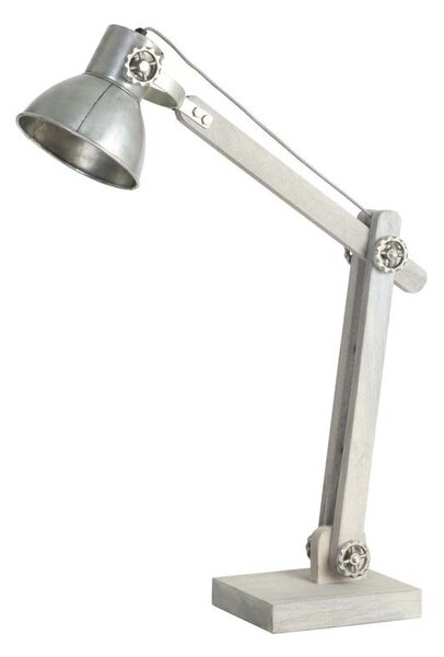 Drevená stolová lampa Edward strieborná antik - 58 * 18 * 55 cm - Light & Living