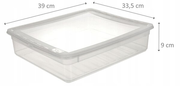 Keeeper Úložný box s vekom (má 2 funkcie) BEA Clearbox 9L, 39 x 35,5 x 9 cm