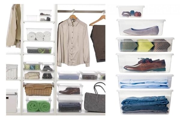 Keeeper Úložný box s vekom (má 2 funkcie) BEA Clearbox 18L, 39 x 35,5 x 18 cm
