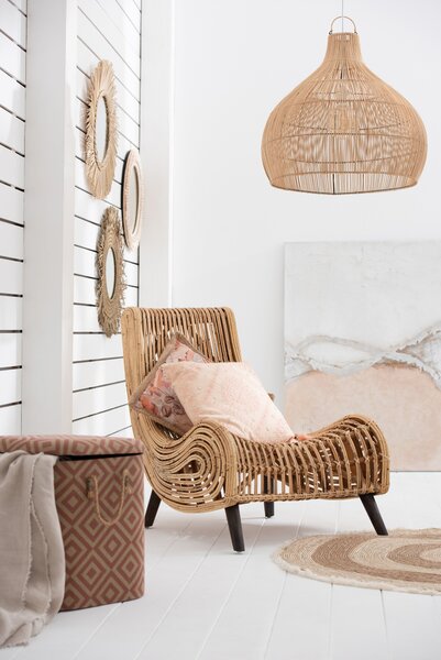 Prírodné ratanové dizajnové kreslo Laina - 60 * 90 * 85 cm - J-Line by Jolipa