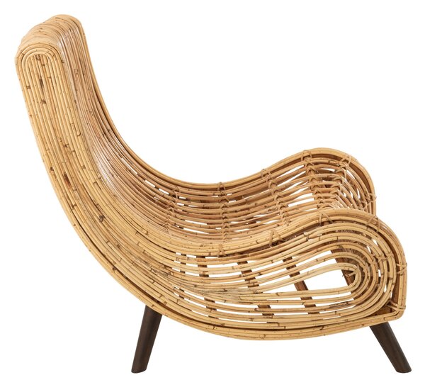 Prírodné ratanové dizajnové kreslo Laina - 60 * 90 * 85 cm - J-Line by Jolipa