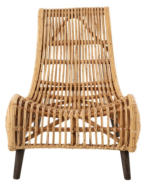 Prírodné ratanové dizajnové kreslo Laina - 60 * 90 * 85 cm - J-Line by Jolipa