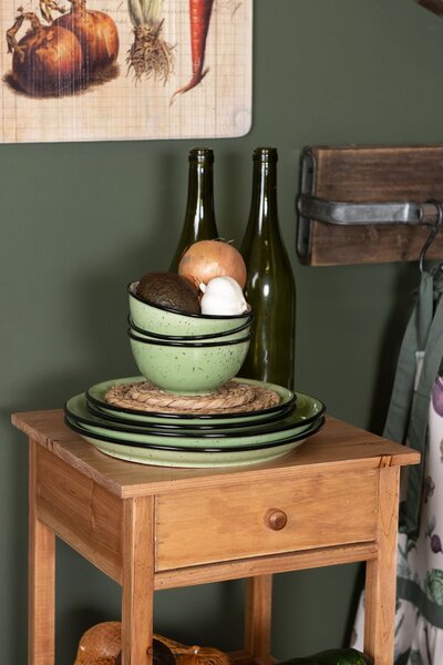 Zelený keramický hrnček s machuľa Printemps - 15 * 11 * 9 cm / 0.3l - Clayre & Eef
