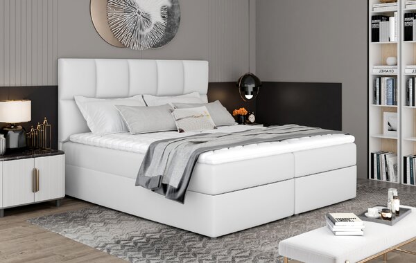 Drevko Čalúnená posteľ Glossy - Soft 17 - 160 x 200 cm, Biela