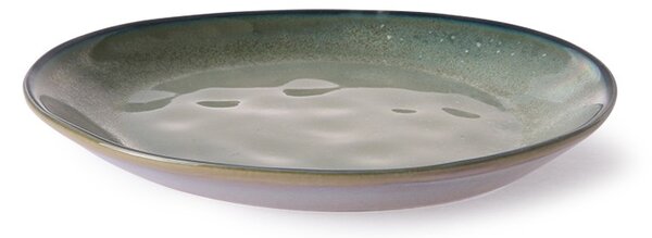Tyrkysovo šedý ručne tvarovaný dezertný tanier Home Chef - 20 * 19 * 2,3 cm - HKLIVING