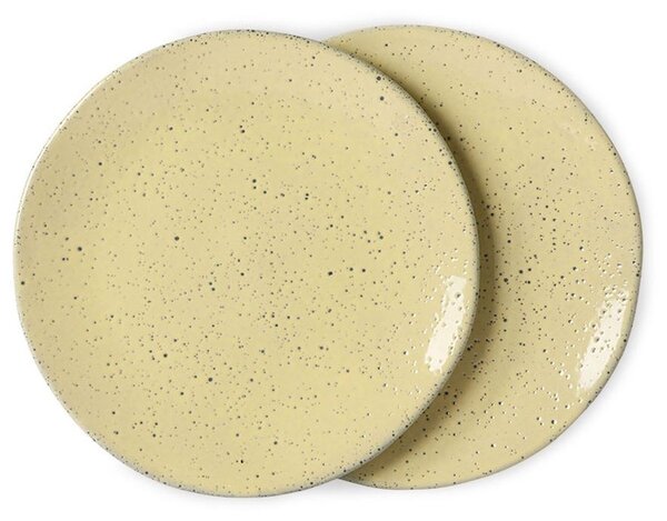 2ks žltý dezertný tanier Gradient Ceramics - Ø 22,5 * 1,5cm - HKLIVING