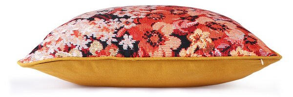 Kvetinový koralové okrový vankúš Floral - 50 * 50cm - HKLIVING