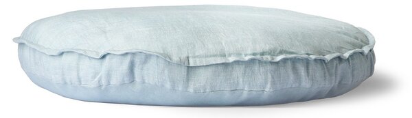 Modrý ľanový guľatý podsedák Ice Blue - Ø 60 * 5cm - HKLIVING
