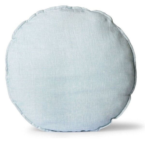 Modrý ľanový guľatý podsedák Ice Blue - Ø 60 * 5cm - HKLIVING