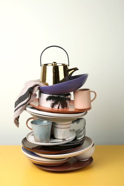 Bielo terakotový hrnček Bold & Basic - Ø 9 * 8cm - 250ml - HKLIVING