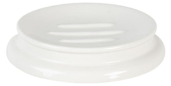 Porcelánová guľatá biela mydelnička Circle - Ø 12 * 2 cm - Clayre & Eef