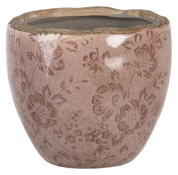Ružový keramický kvetináč s popraskaním Alessia XS - Ø 11*10 cm - Clayre & Eef