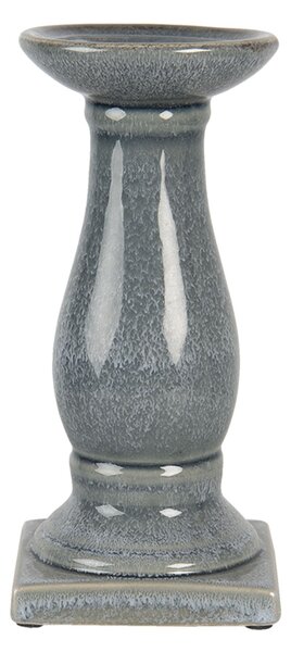 Šedo modrý mramorovaný svietnik - Ø 12 * 25 cm - Clayre & Eef
