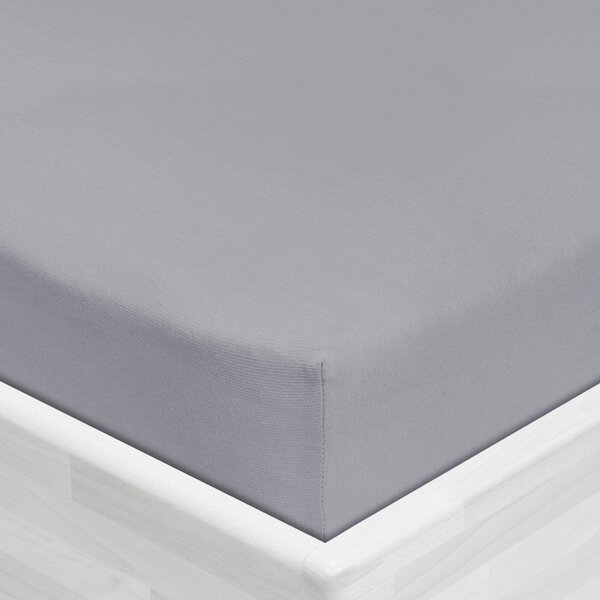 Jersey napínacie prestieradlo JR-028 Svetlo sivé 90 x 200 - výška 20 cm