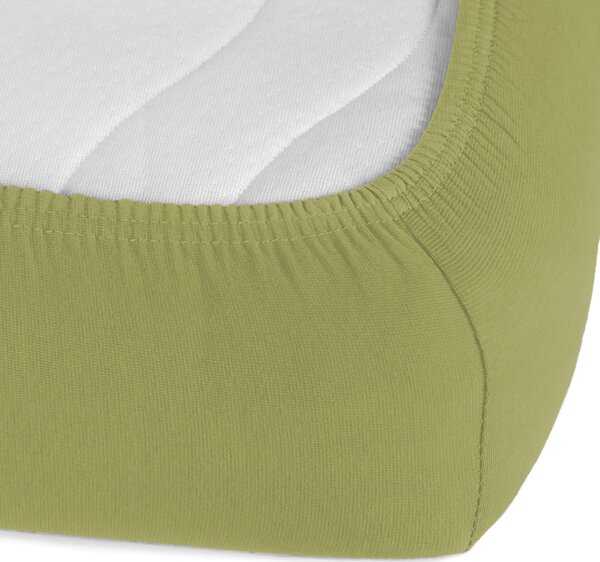 Jersey napínacie prestieradlo JR-020 Olivové 90 x 200 - výška 20 cm