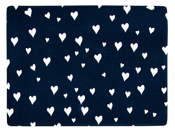 Čierna malá rohožka so srdiečkami Small srdce - 40 * 30 * 1cm - Mars & More