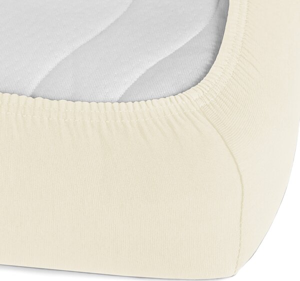 Detské jersey napínacie prestieradlo do postieľky JR-002 Smotanové 60 x 120 x 10 cm - do postieľky
