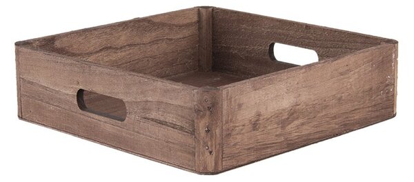 Drevený dekoratívny podnos (3 ks) - 24 * 24 * 6/20 * 20 * 6/16 * 16 * 6 cm - Clayre & Eef