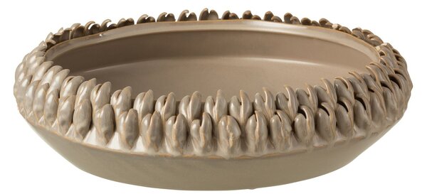 Béžovo-šedá keramická dekoračná misa Ibiza - Ø 36*10cm - J-Line by Jolipa