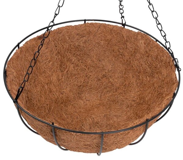 Kvetináč Strend Pro LC-CocoH-23, 30x30x14 cm, oceľ/kokos, závesný, s vešiakom